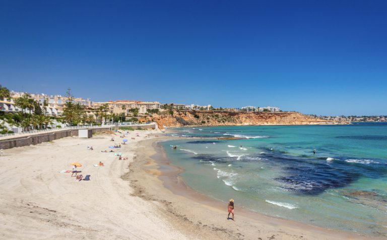 Playa de Aguamarina beach, South Costa Blanca, Spain